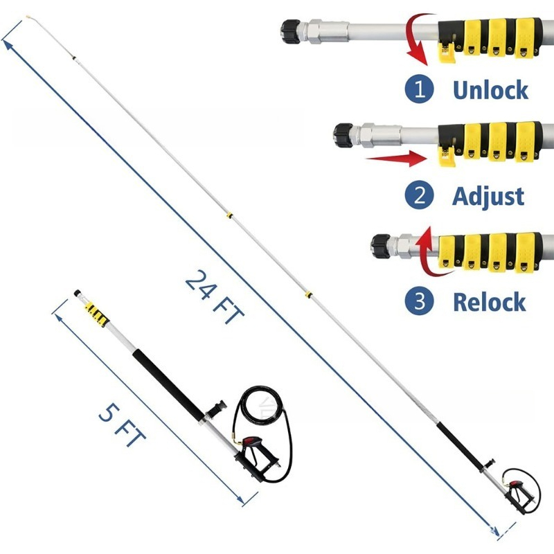 24FT Telescoping Pressure Wash - Pressure Washer 3000Psi 评论和价格
