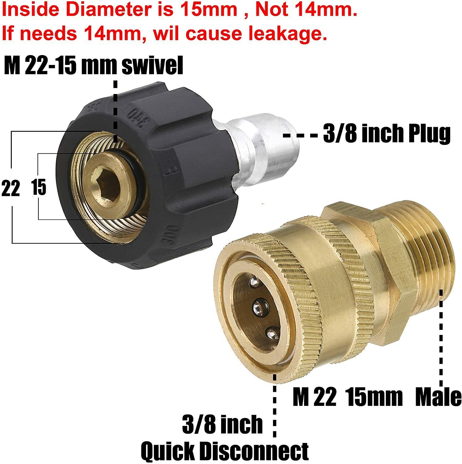 Brass M22 Female Swivel Quick  - Pressure Washer 3000Psi 评论和价格